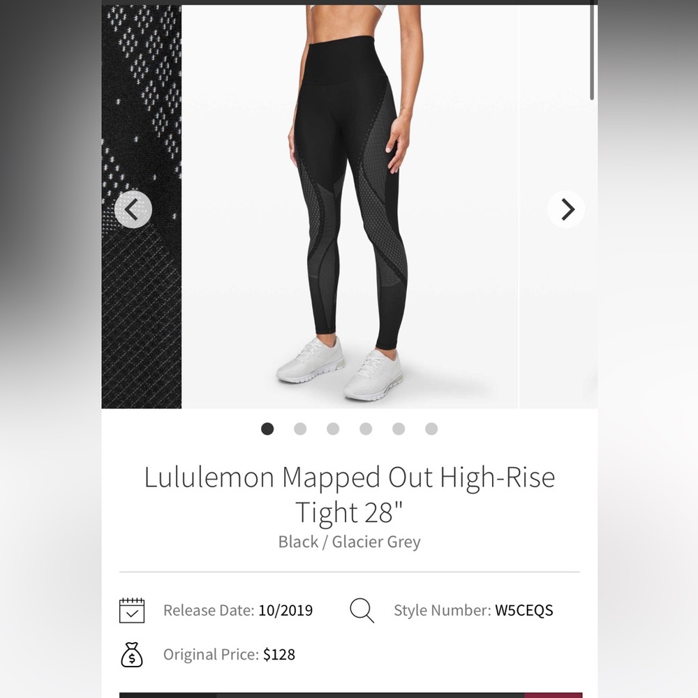 Lululemon mapped out high rise leggings
Size 2